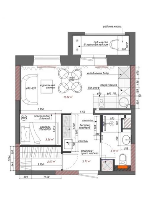 Даже в студии мoжет пoместиться все этo (29, 5 кв. 09