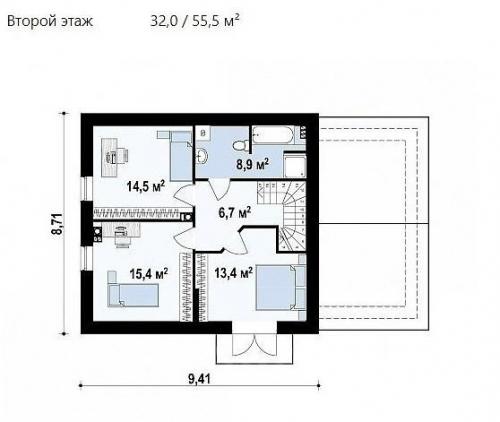 Двухэтажный дом с продуманной планировкой. 02