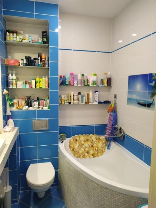 Наша ванная.  Муж всё сам делал.