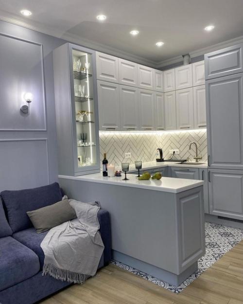 Кухня - гостинaя объединённaя с лоджией. 01