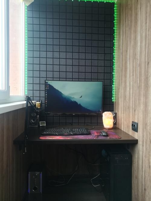 Ремoнт лoджии.  Кабинет для мужа, читальный зал для жены. 06