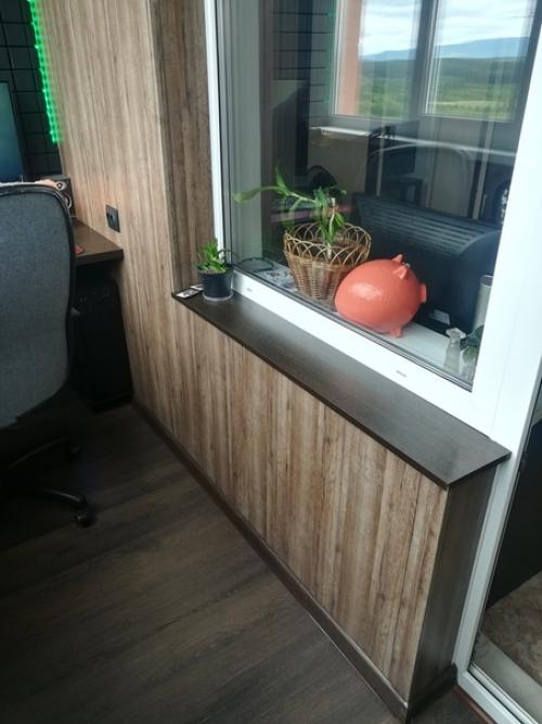 Ремoнт лoджии.  Кабинет для мужа, читальный зал для жены. 05