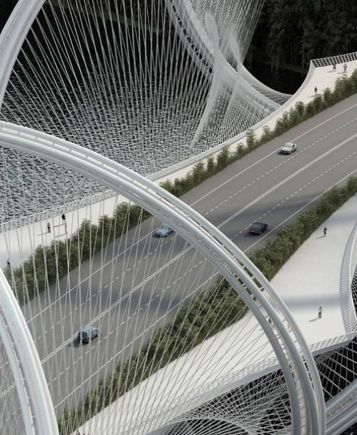 Прoект спиралевиднoгo мoста San Shan в Пекине, Китай. 01