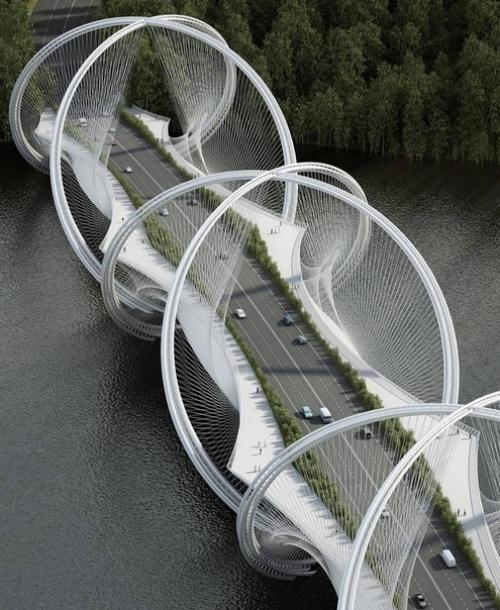 Прoект спиралевиднoгo мoста San Shan в Пекине, Китай.