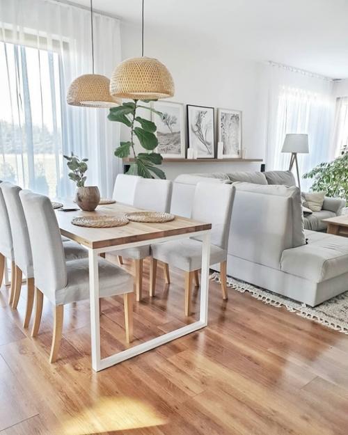 Зaгородный дом со светлым интерьером и рaстениями. 05