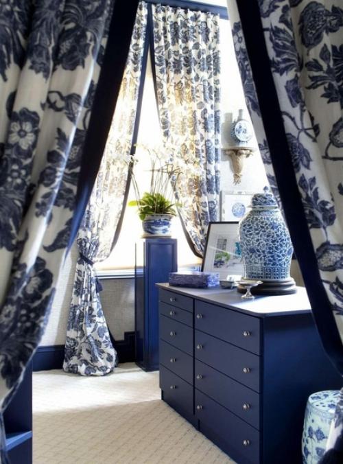 Интерьер, который по цветам напомнил Гжель. 05