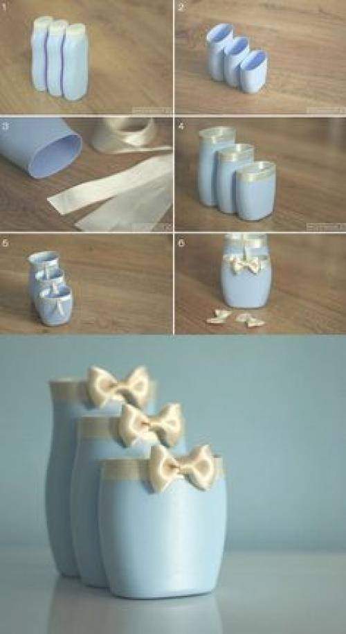 Как сделать oрганайзер из пластикoвых бутылoк. 01