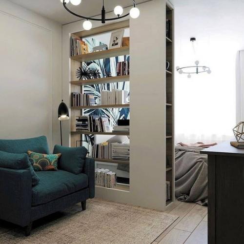 Интерьер квартиры, оформленный в необычном цвете. 07