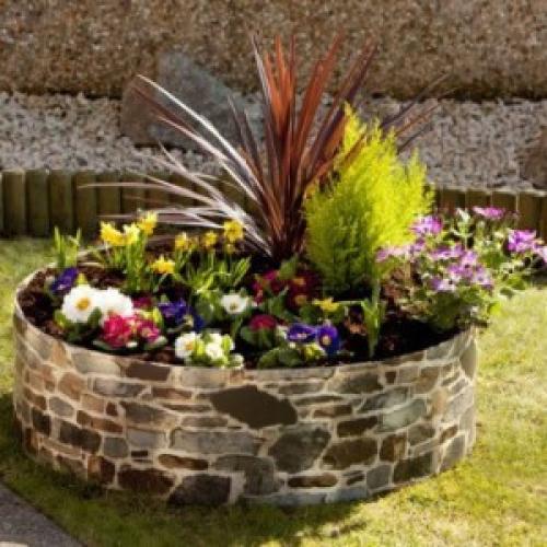 Клумба из битого кирпича. Клумба из кирпича