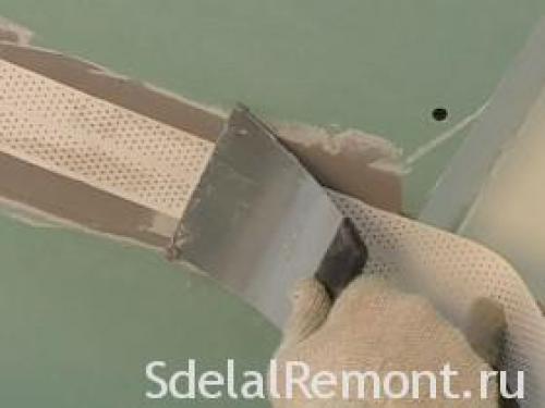 Шпаклевка для швов гвл. Применение армирующей ленты