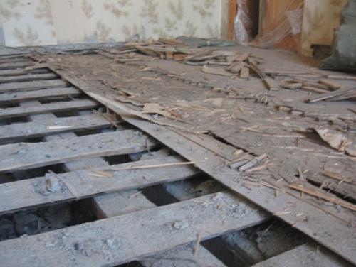 Бетонный пол на деревянные лаги. Технология фиксации на лаги 03