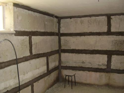 Внутренняя отделка Стен цокольного этажа. Наружные работы