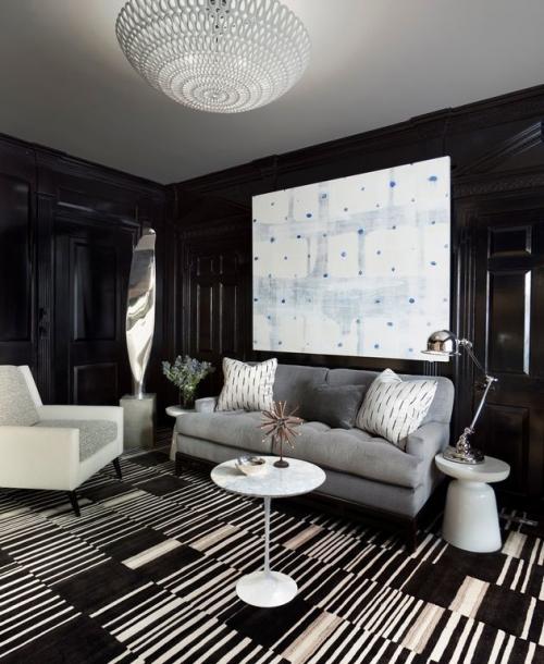 20 темных гостиных в современном стиле 08