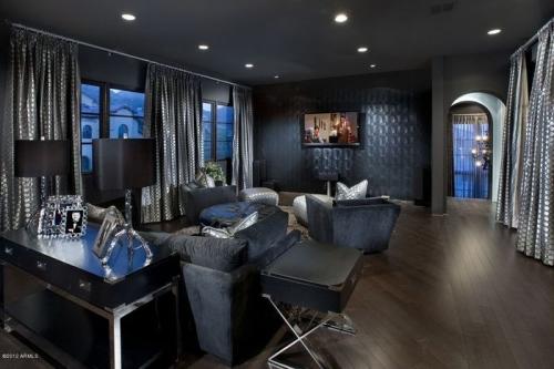 20 темных гостиных в современном стиле 11