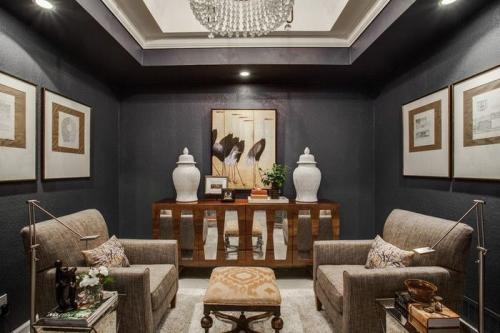 20 темных гостиных в современном стиле 13