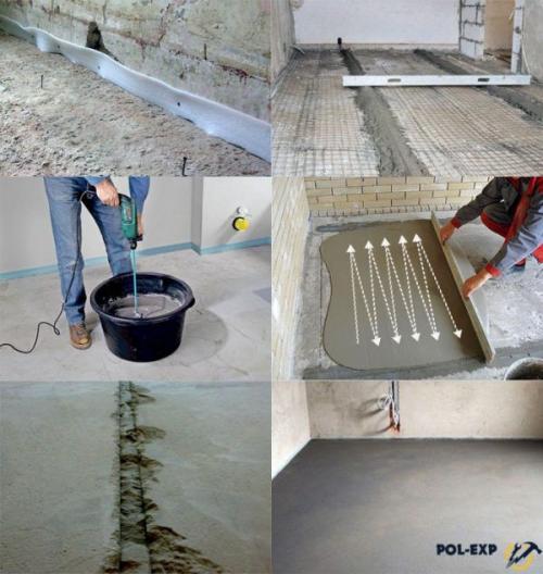 Как сделать пол в кирпичном доме стяжку. Виды черновых стяжек