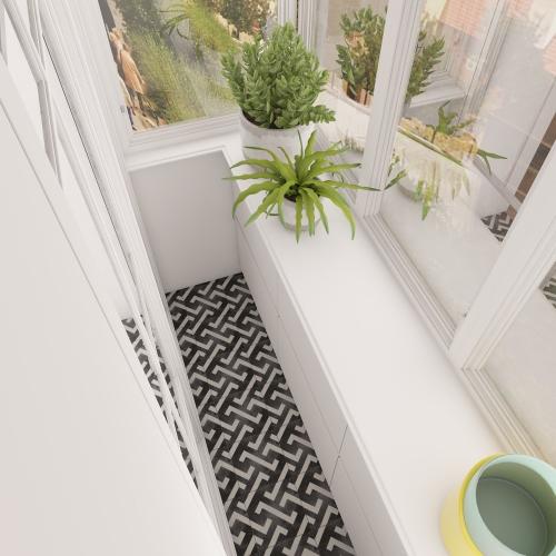 Квартира с книжным шкафом на кухне 09