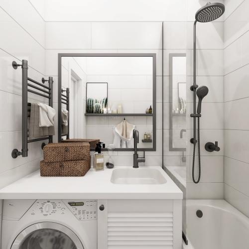 Квартира с книжным шкафом на кухне 10