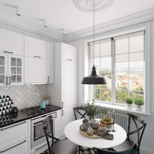 Квартира с книжным шкафом на кухне 02