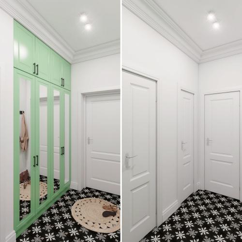 Квартира с книжным шкафом на кухне 04