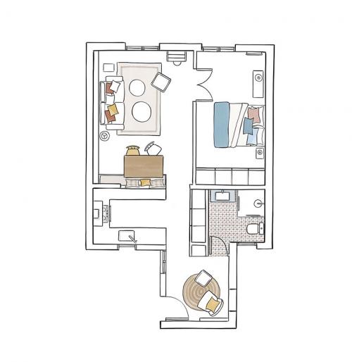 Квартира с солнечным настроением 60 кв.м 08