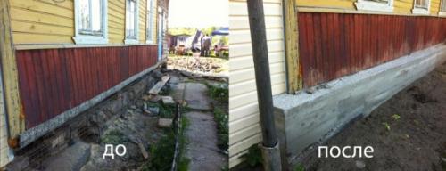 Ремонт деревянного дома снаружи. Реконструкция фундамента