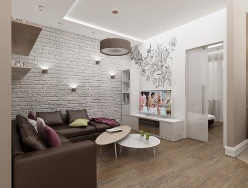 Дизайн однокомнатной квартиры, 46 кв. м 06