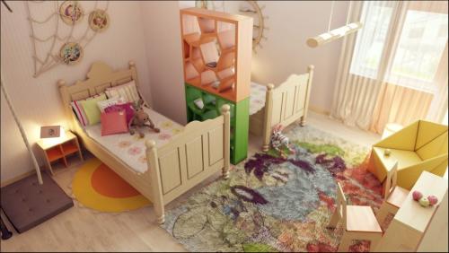 Как из комнаты сделать две комнаты для двух детей. Зонирование детских комнат для детей разного пола