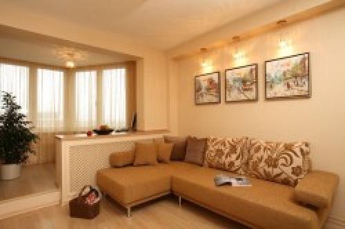 Интерьер комнаты гостиная спальня. Дизайн гостиной, совмещенной со спальней 05