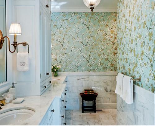 Дизайн необычный ванной комнаты. Стены