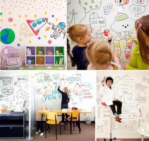 Подготовка поверхности под грифельную краску. Маркерная краска – и стены в рисунках, и руки чистые