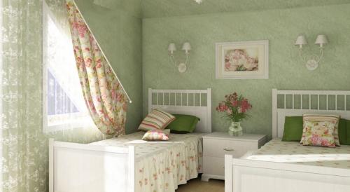 Спальня в темно зеленых тонах. Концепции оформления