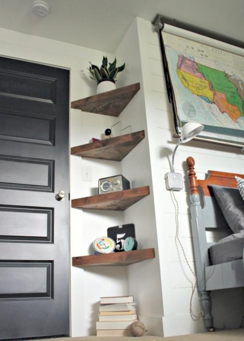 Открытые полки: простые идеи и способы крепления 02