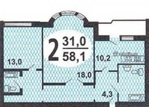 Планировка 2-комнатной квартиры распашонка. Типовые планировки