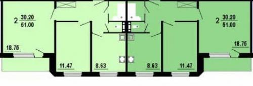 Планировка 2-комнатной квартиры распашонка. Типовые планировки