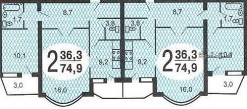 Планировка 2-комнатной квартиры распашонка. Типовые планировки