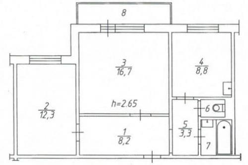 Планировка 2-комнатной квартиры распашонка. Типовые планировки