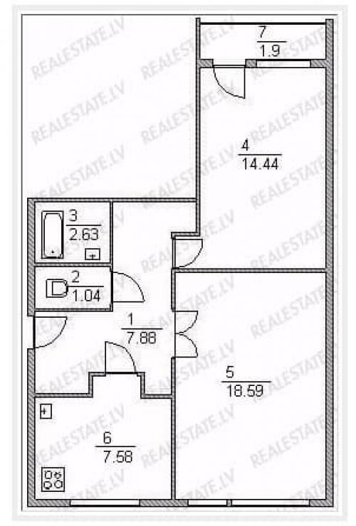 Планировка 2-комнатной квартиры распашонка. Типовые планировки