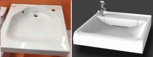 Раковина со скрытым сливом. Раковина над стиральной машиной: виды 03