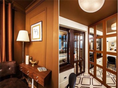 Обои под шоколадный потолок. Шоколадно-сливочная спальня