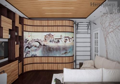 Гардеробная в 1 комнатной квартире. Дизайн-проект однокомнатной квартиры с гардеробной