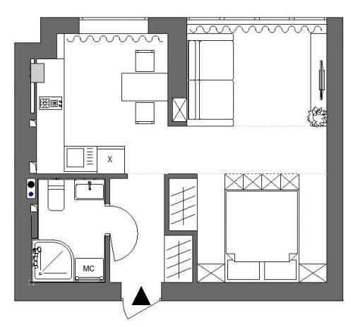 Ремонт в однокомнатной квартире 32 кв. Мои планировки. Однокомнатная квартира 32,75 м.кв.