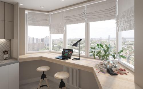 Окно в кухне над столешницей. Варианты обустройства подоконника-столешницы