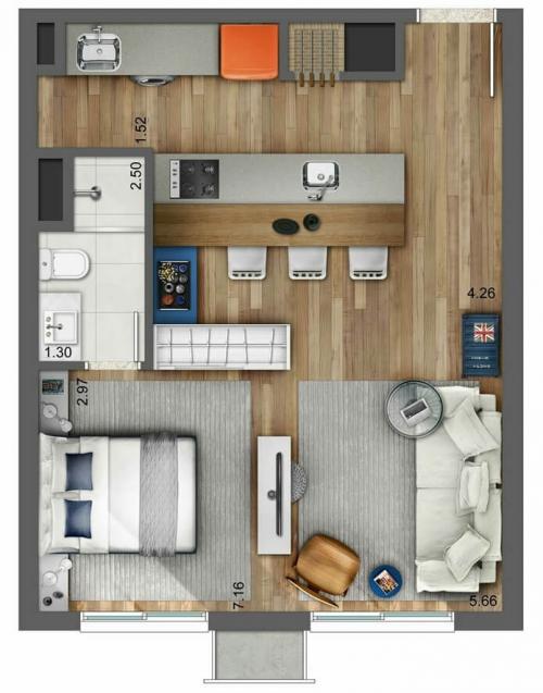 Как обустроить маленькую квартиру однокомнатную. Популярные планировки и идеи для перепланировки однокомнатной квартиры 03