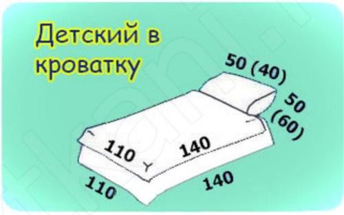 Размеры детского постельного белья. Детское постельное белье, размеры и виды в таблице