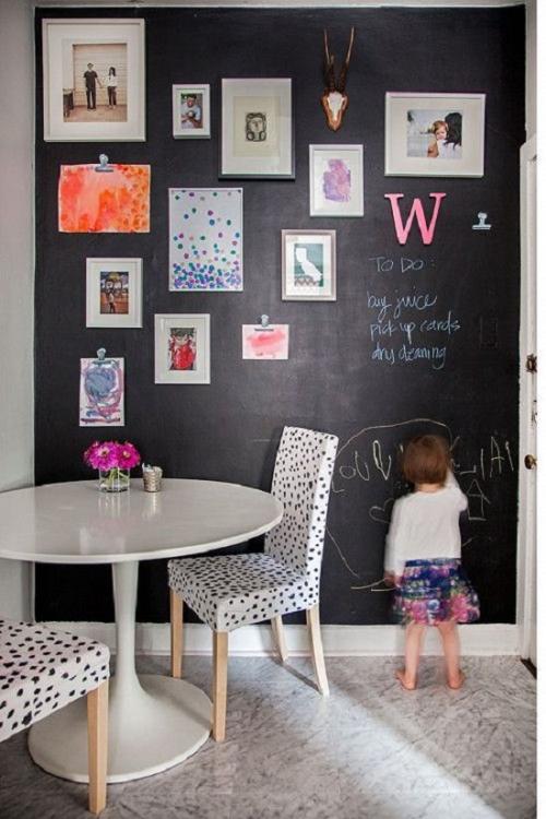 Грифельная стена в интерьере. Грифельная краска в интерьере: аргументы “за” и “против”