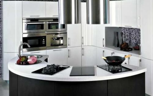 Полукруглый стол на кухню. Виды