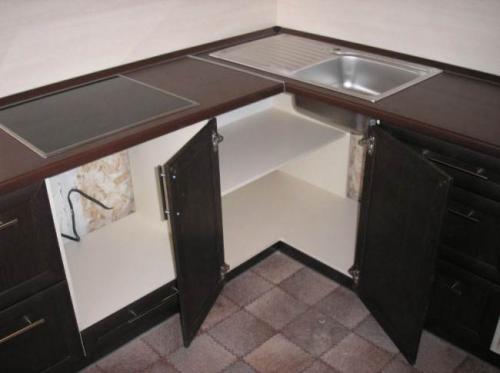 Раковина на кухню размеры. Размеры угловых моек и тумб под них