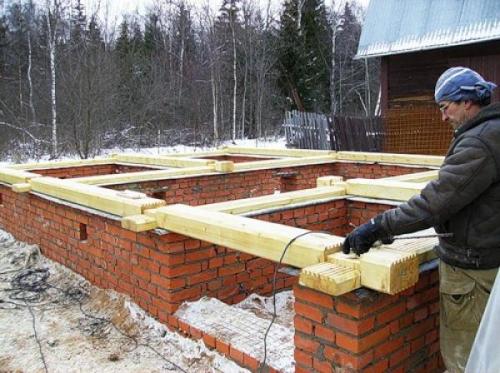 Поэтапное строительство дома из бруса. Сооружение фундамента