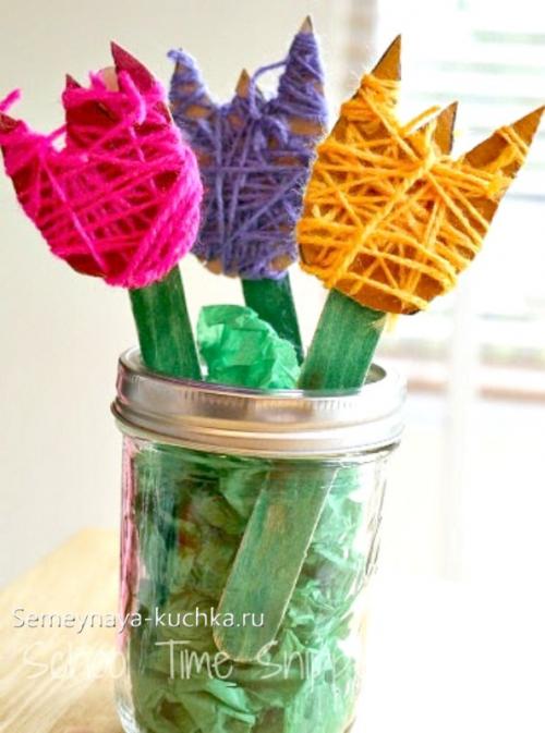 Поделка для мамы из бумаги. ТЮЛЬПАНЫ своими руками.
